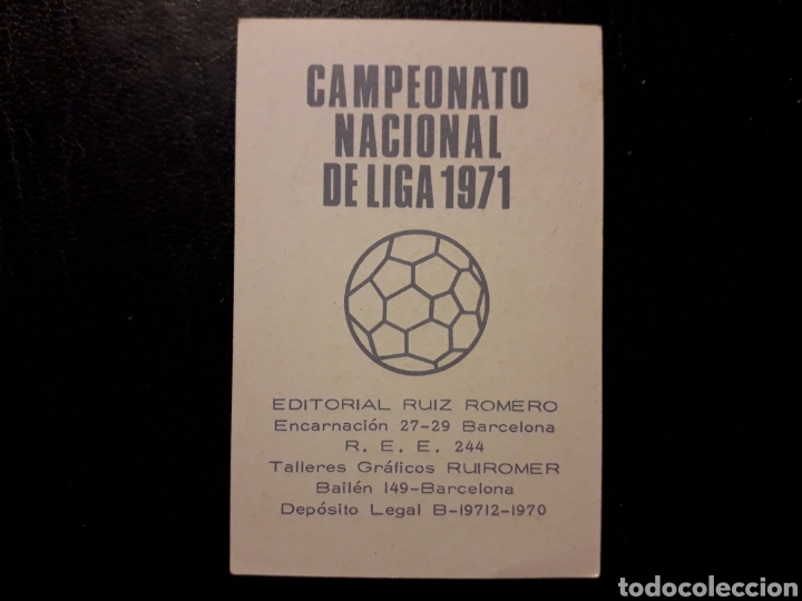 Cromos de Fútbol: GERMÁN LAS PALMAS N° 130 RUIZ ROMERO 1970-1971. 70-71 SIN PEGAR. VER FOTOS. PEDIDO MÍNIMO 3€ - Foto 2 - 312302198