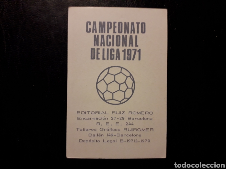 Cromos de Fútbol: CLARAMUNT VALENCIA CF N° 69 RUIZ ROMERO 1970-1971. 70-71 SIN PEGAR. VER FOTOS. PEDIDO MÍNIMO 3€ - Foto 2 - 312302363