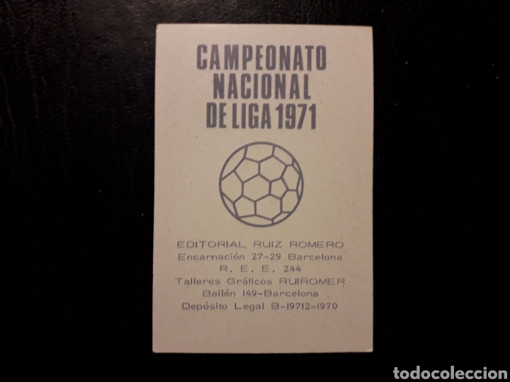 Cromos de Fútbol: JARA VALENCIA CF N° 75 RUIZ ROMERO 1970-1971. 70-71 SIN PEGAR. VER FOTOS. PEDIDO MÍNIMO 3€ - Foto 2 - 312302378