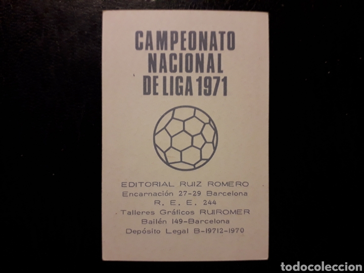 Cromos de Fútbol: ANÍBAL VALENCIA CF N° 74 RUIZ ROMERO 1970-1971. 70-71 SIN PEGAR. VER FOTOS. PEDIDO MÍNIMO 3€ - Foto 2 - 312302383