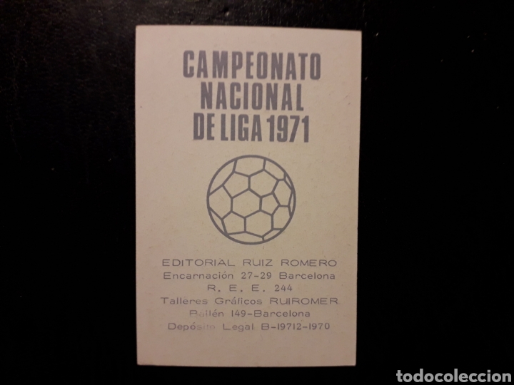Cromos de Fútbol: HIDALGO CELTA DE VIGO N° 148 RUIZ ROMERO 1970-1971. 70-71 SIN PEGAR. VER FOTOS. PEDIDO MÍNIMO 3€ - Foto 2 - 312302403