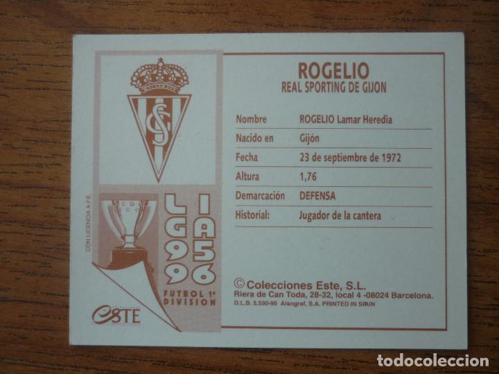 Cromos de Fútbol: CROMO LIGA ESTE 95 96 ROGELIO (SPORTING GIJON) - NUNCA PEGADO - FUTBOL 1995 1996 - Foto 2 - 312339818
