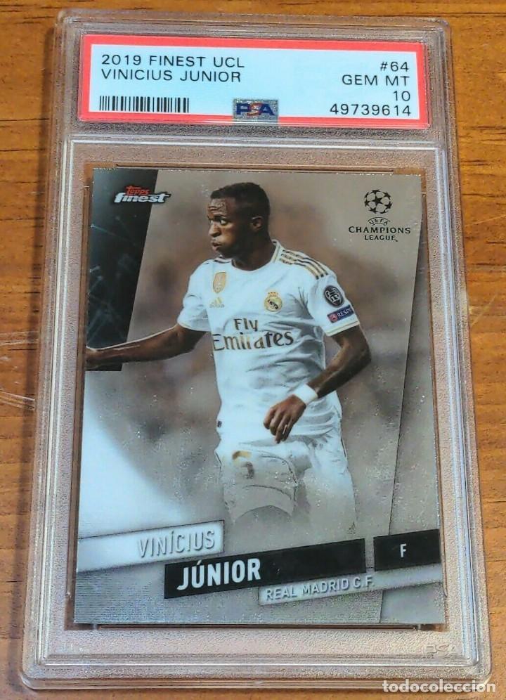 Cromos de Futebol: Vinicius Junior 2019 Topps Finest UCL #64 PSA 10 GEM MINT ROOKIE