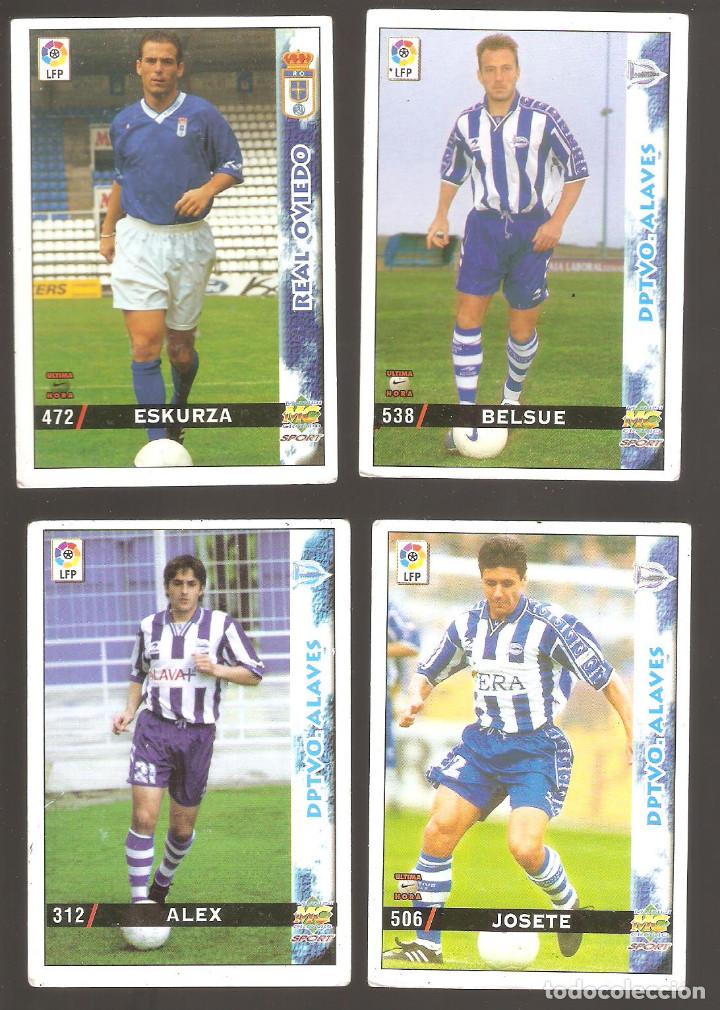 Cromos de f&uacute;tbol: 1 LOTE DE 4 CROMOS MUNDI CROMO FICHAS DE LA LIGA 1998-1999