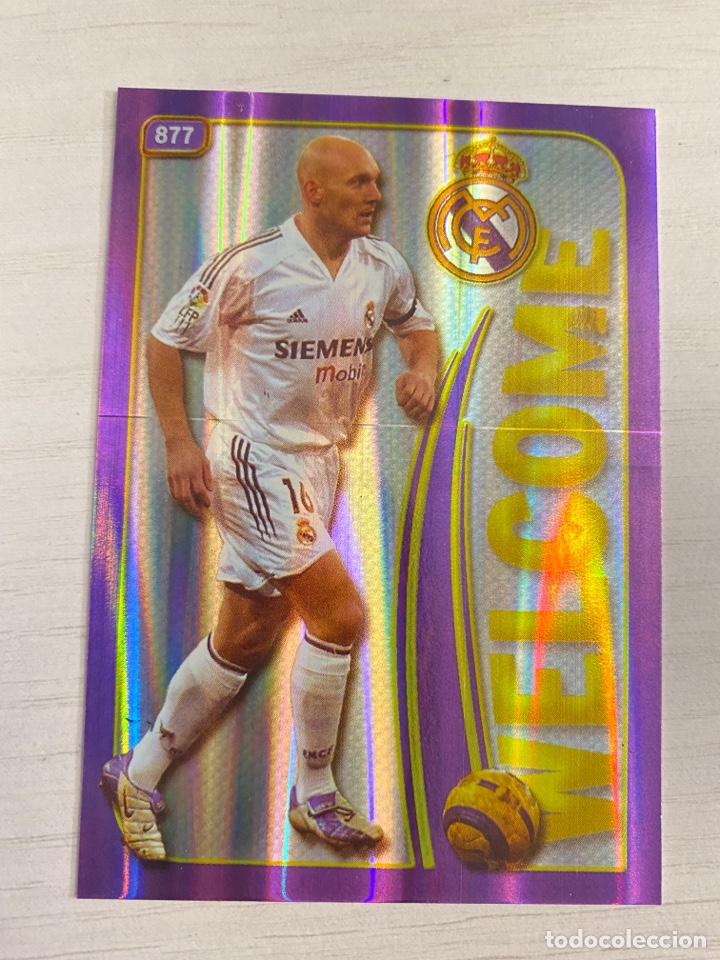 Cromos de F&uacute;tbol: 877 GRAVESEN REAL MADRID WELCOME BRILLO BRILLANTE RAYAS VERTICAL MUNDICROMO 2005