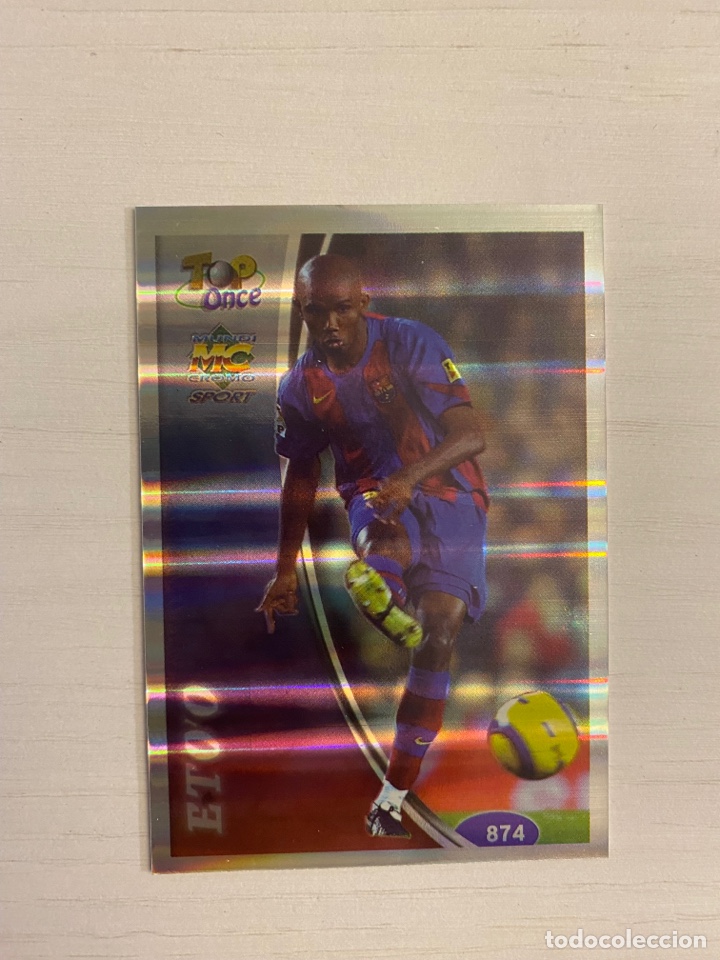 Cartes &agrave; collectionner de Football: 874 ETO&rsquo;O ETO FC BARCELONA TOP ONCE RAYAS MUNDICROMO 2005 2004 04 05 BRILLANTE BRILLO PLATINUM