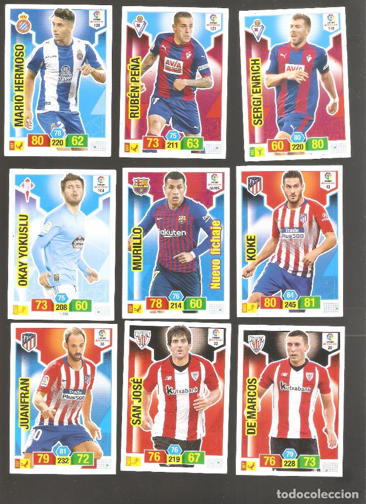 Figurine di Calcio: 1 lote de 9 cromos liga 2018-2019 adrenalyn