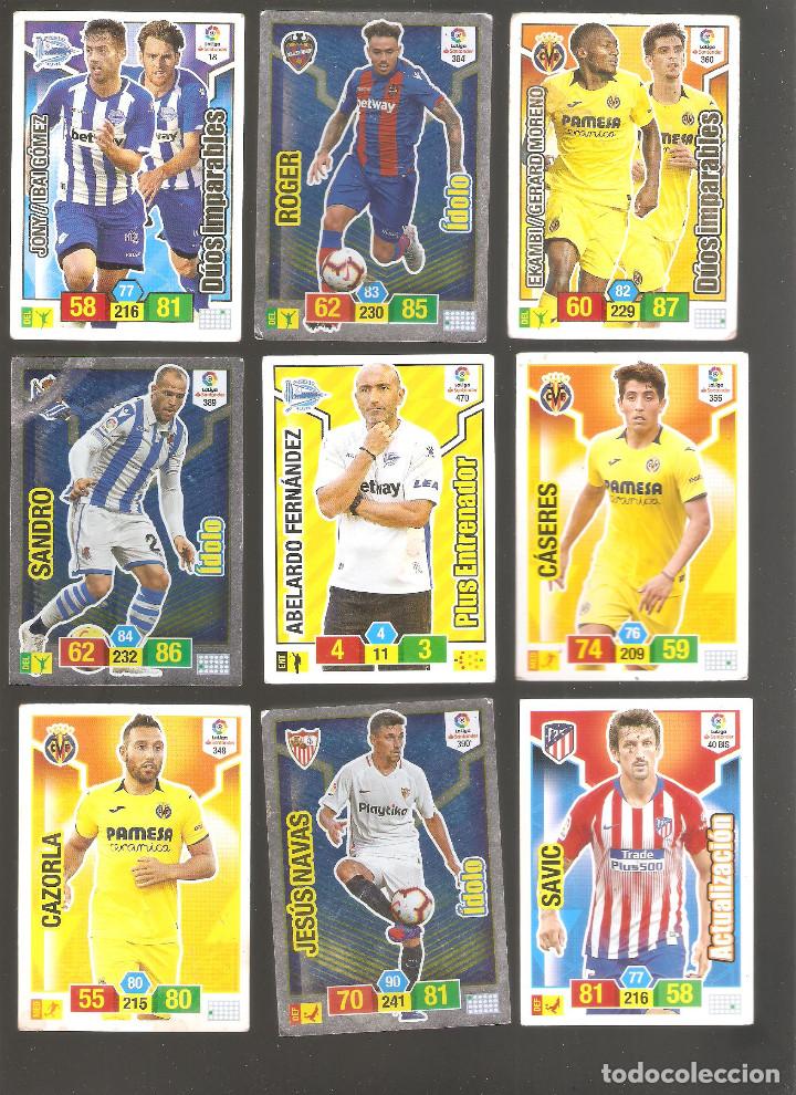 Cromos de F&uacute;tbol: 1 lote de 9 cromos liga 2018-2019 adrenalyn