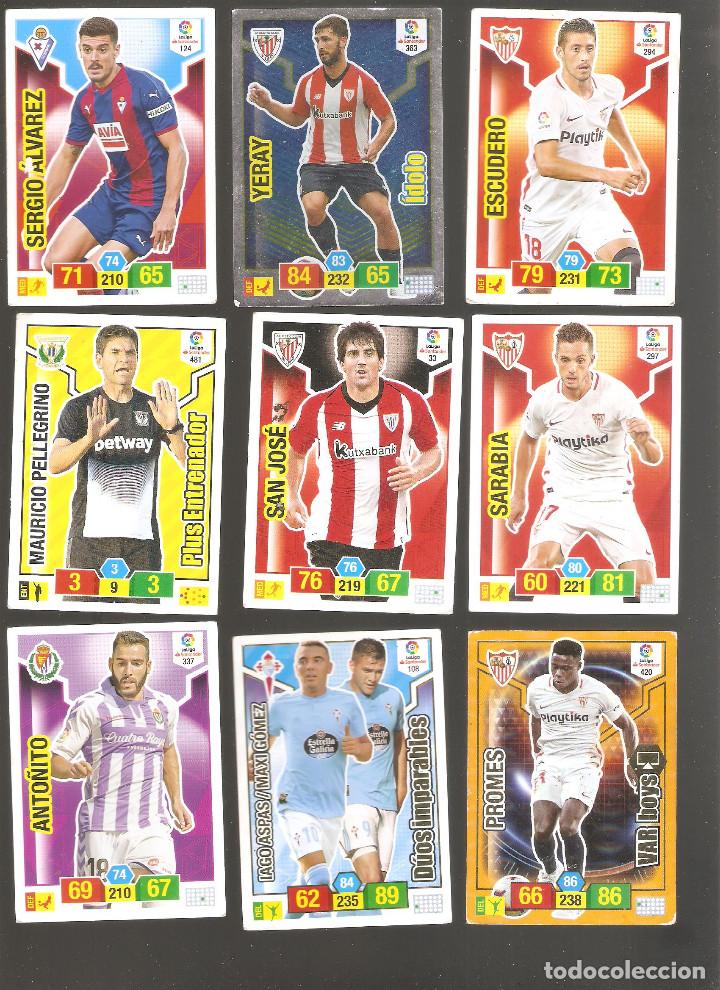 Cromos de F&uacute;tbol: 1 lote de 9 cromos liga 2018-2019 adrenalyn