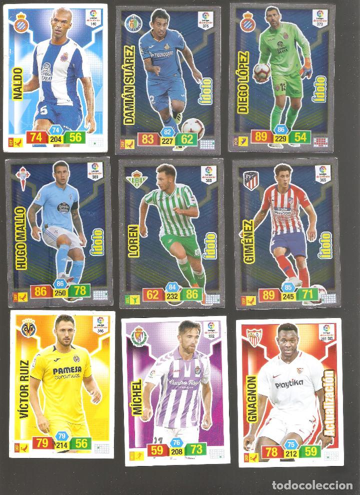 Cromos de F&uacute;tbol: 1 lote de 9 cromos liga 2018-2019 adrenalyn