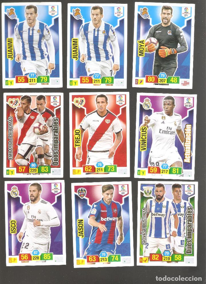 Cromos de F&uacute;tbol: 1 lote de 9 cromos liga 2018-2019 adrenalyn