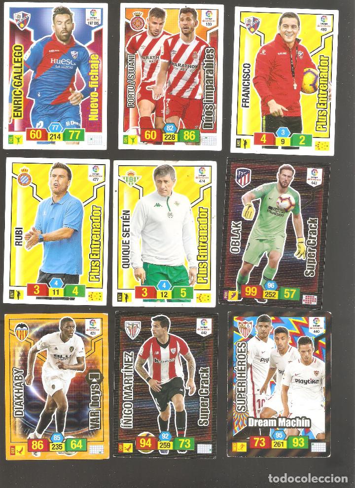 Cromos de F&uacute;tbol: 1 lote de 9 cromos liga 2018-2019 adrenalyn