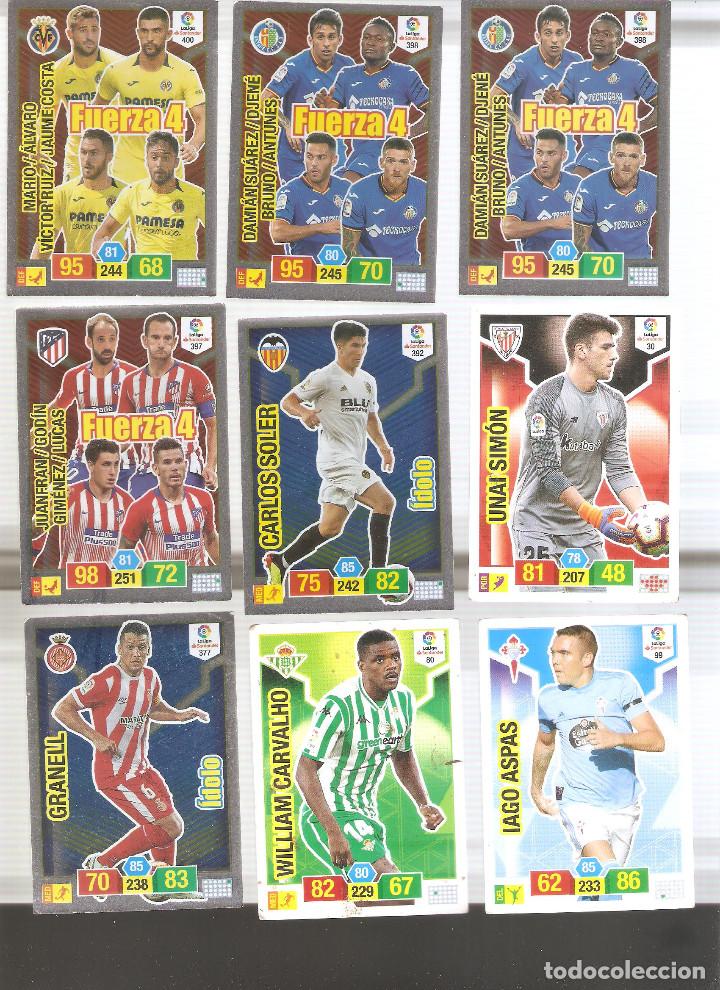 Cromos de F&uacute;tbol: 1 lote de 9 cromos liga 2018-2019 adrenalyn