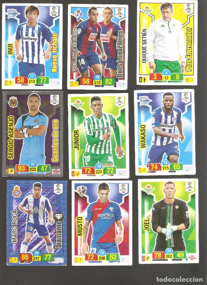 Cromos de F&uacute;tbol: 1 lote de 9 cromos liga 2018-2019 adrenalyn