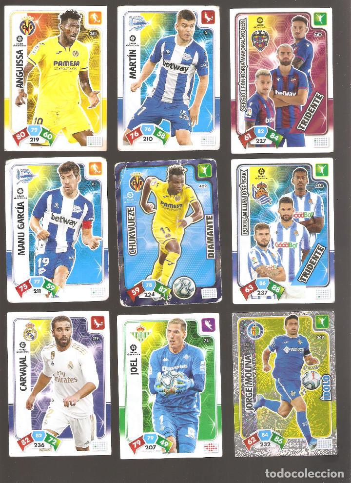 Cromos de F&uacute;tbol: 1 lote de 9 cromos adrenalyn liga 2019-2020