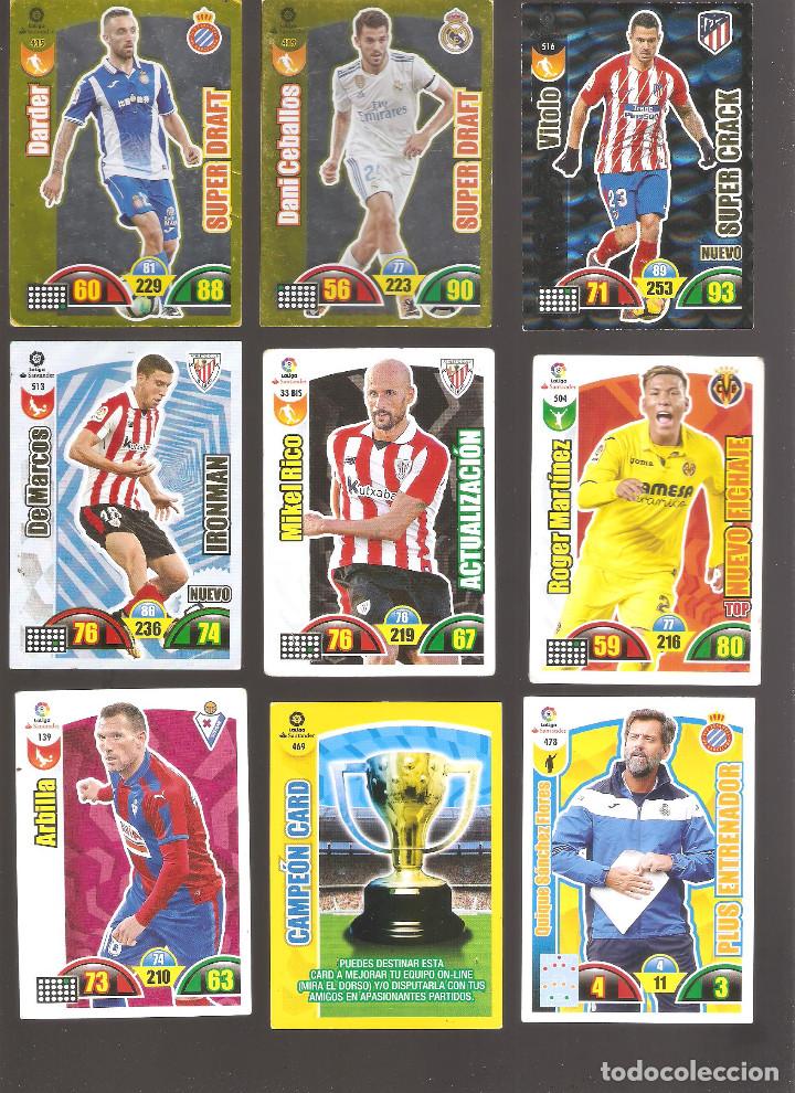 Cromos de F&uacute;tbol: 1 lote de 9 cromos adrenalyn liga santander 2017-2018