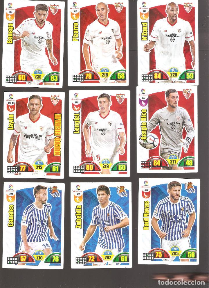 Cromos de F&uacute;tbol: 1 lote de 9 cromos adrenalyn liga santander 2017-2018