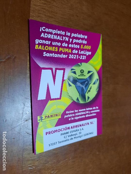 Cromos de f&uacute;tbol: LETRA N. PARA SORTEO. SIN USAR. ADRENALYN XL. 2021-22. BUEN ESTADO