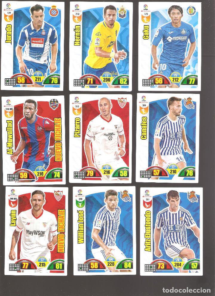 Cromos de F&uacute;tbol: 1 LOTE 9 CROMOS ADRENALYN - LIGA SANTANDER 2017-2018