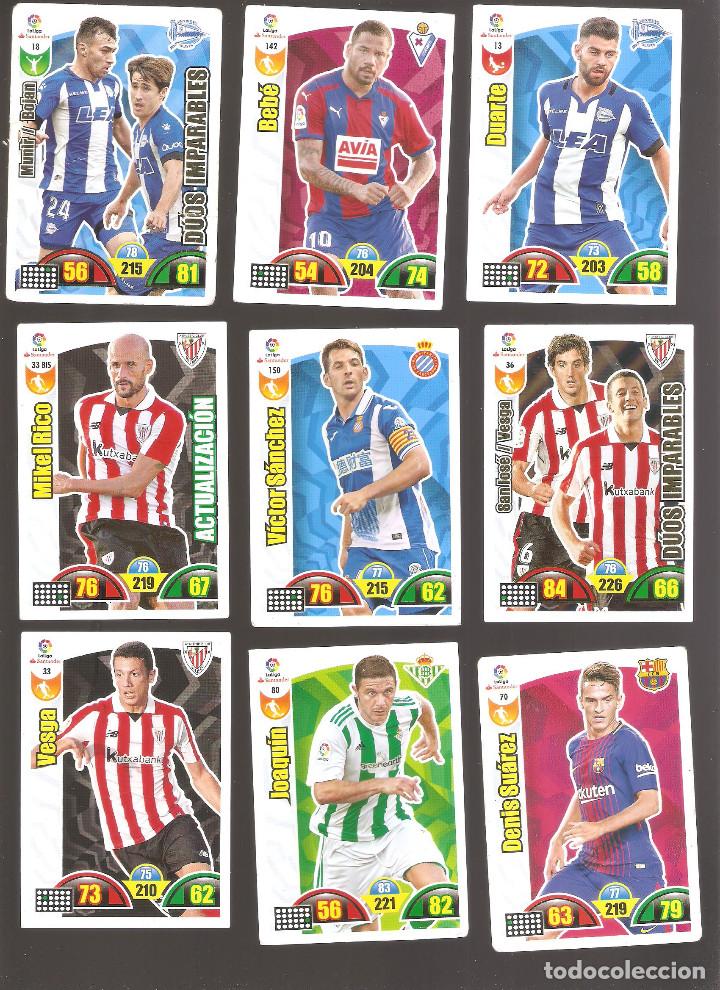 Cromos de F&uacute;tbol: 1 LOTE 9 CROMOS ADRENALYN - LIGA SANTANDER 2017-2018
