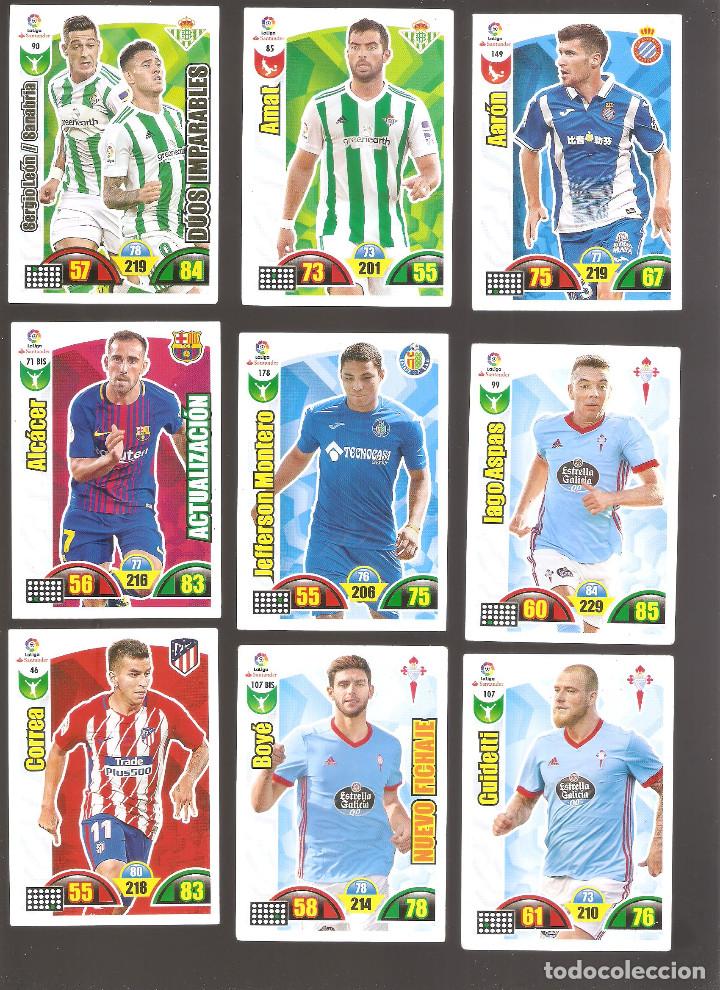 Figurine di Calcio: 1 LOTE 9 CROMOS ADRENALYN - LIGA SANTANDER 2017-2018