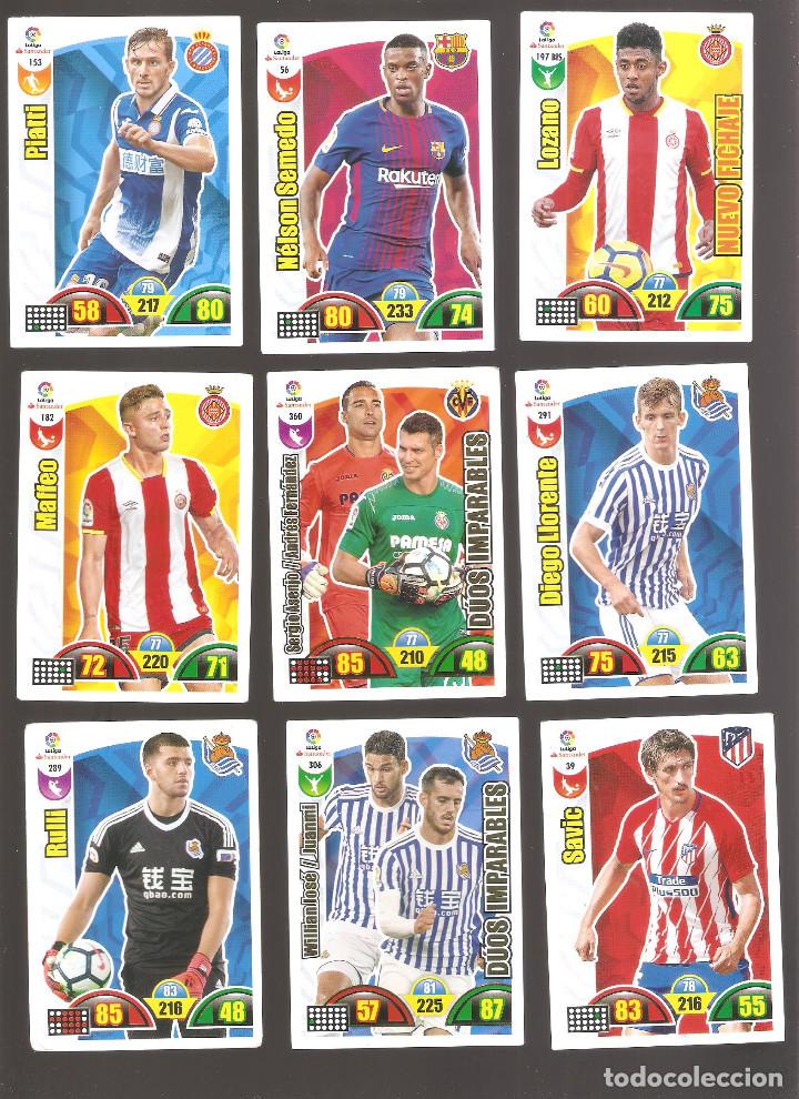 Cromos de F&uacute;tbol: 1 LOTE 9 CROMOS ADRENALYN - LIGA SANTANDER 2017-2018