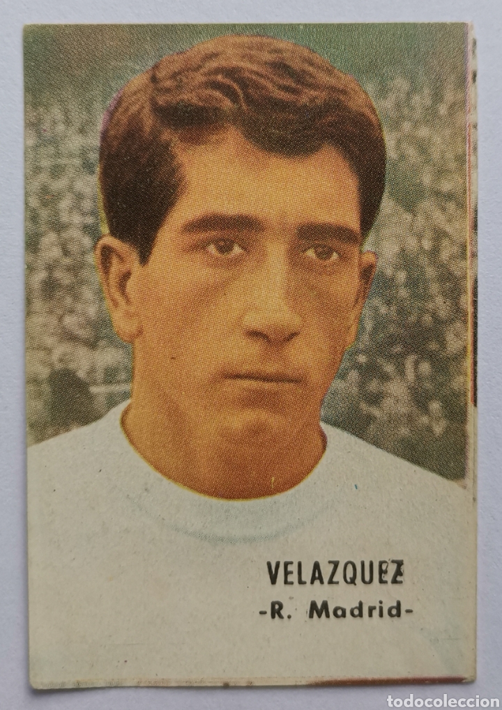 Cromos de f&uacute;tbol: Cromo Velazquez - Real Madrid Club de F&uacute;tbol - Album Campeonato de Liga 1966 - 1967 FHER - 6x4cm