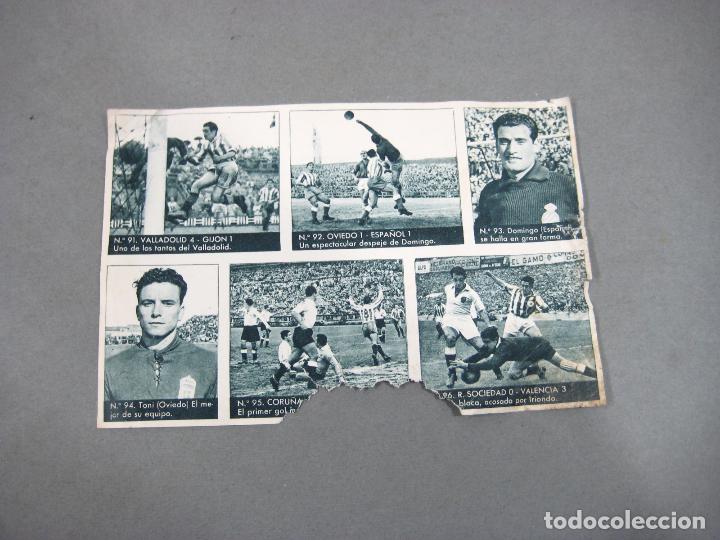 Figurine di Calcio: HOJA DE CROMOS DE FUTBOL SIN CORTAR DEL TORNEO NACIONAL LIGA. EDITORIAL BRUGUERA 1953
