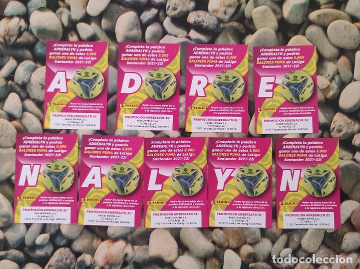 Football Stickers: LOTE 9 LETRAS ADRENALYN PROMOCI&Oacute;N BAL&Oacute;N PUMA LIGA ADRENALYN 2021 2022 21 22