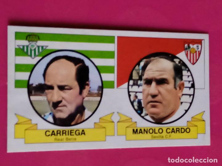 Football Stickers: ENTRENADORES CARRIEGA - MANOLO CARDO ESTE 85 86 1985 1986 RECUPERADO