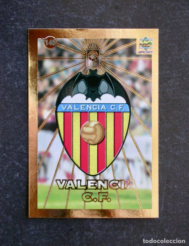 Figurine di Calcio: N&ordm; 145 ESCUDO DEL VALENCIA DE LAS FICHAS DE LA LIGA 98-99 DE MUNDICROMO