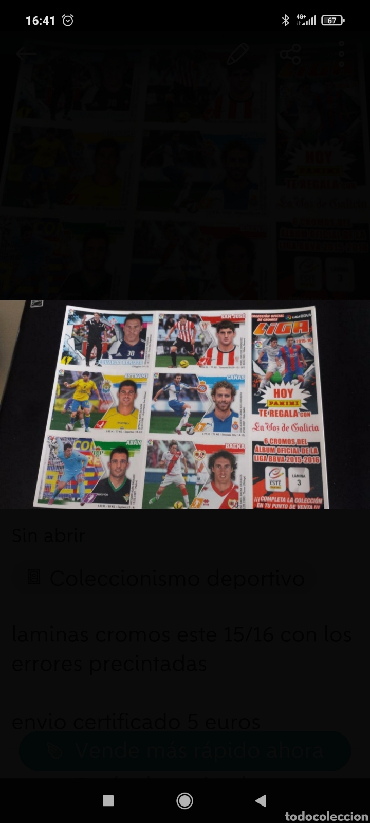 Cromos de f&uacute;tbol: Laminas este 15/16 errores - Foto 1