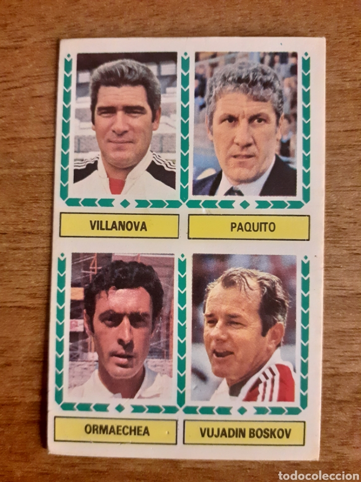 Football Stickers: Entrenadores Villanova-Paquito-Ormaechea-Boskov liga 83-84 ESTE. Nunca pegado