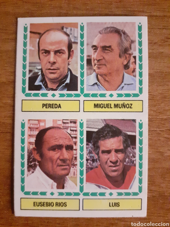 Football Stickers: Entrenadores Pereda-Mu&ntilde;oz-Rios-Aragon&eacute;s liga 83-84 ESTE. Nunca pegado