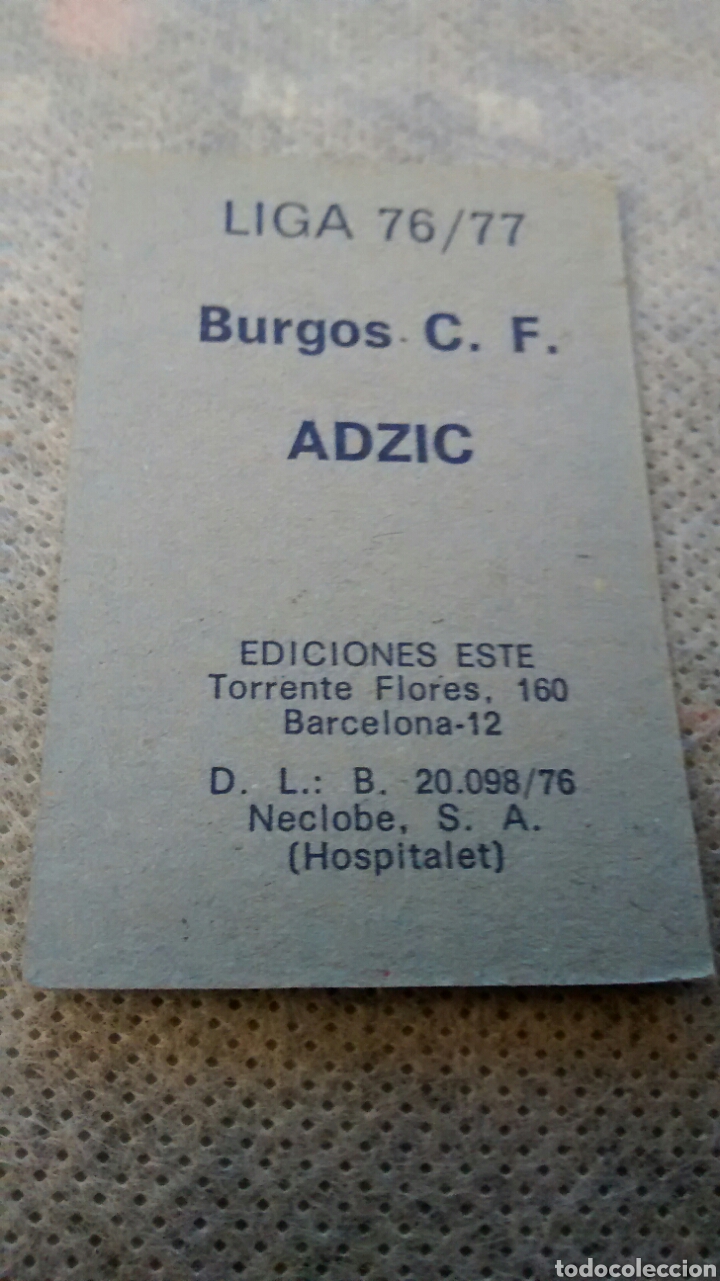 Cromos de f&uacute;tbol: ADZIC EDICIONES ESTE 76 77 - Foto 2