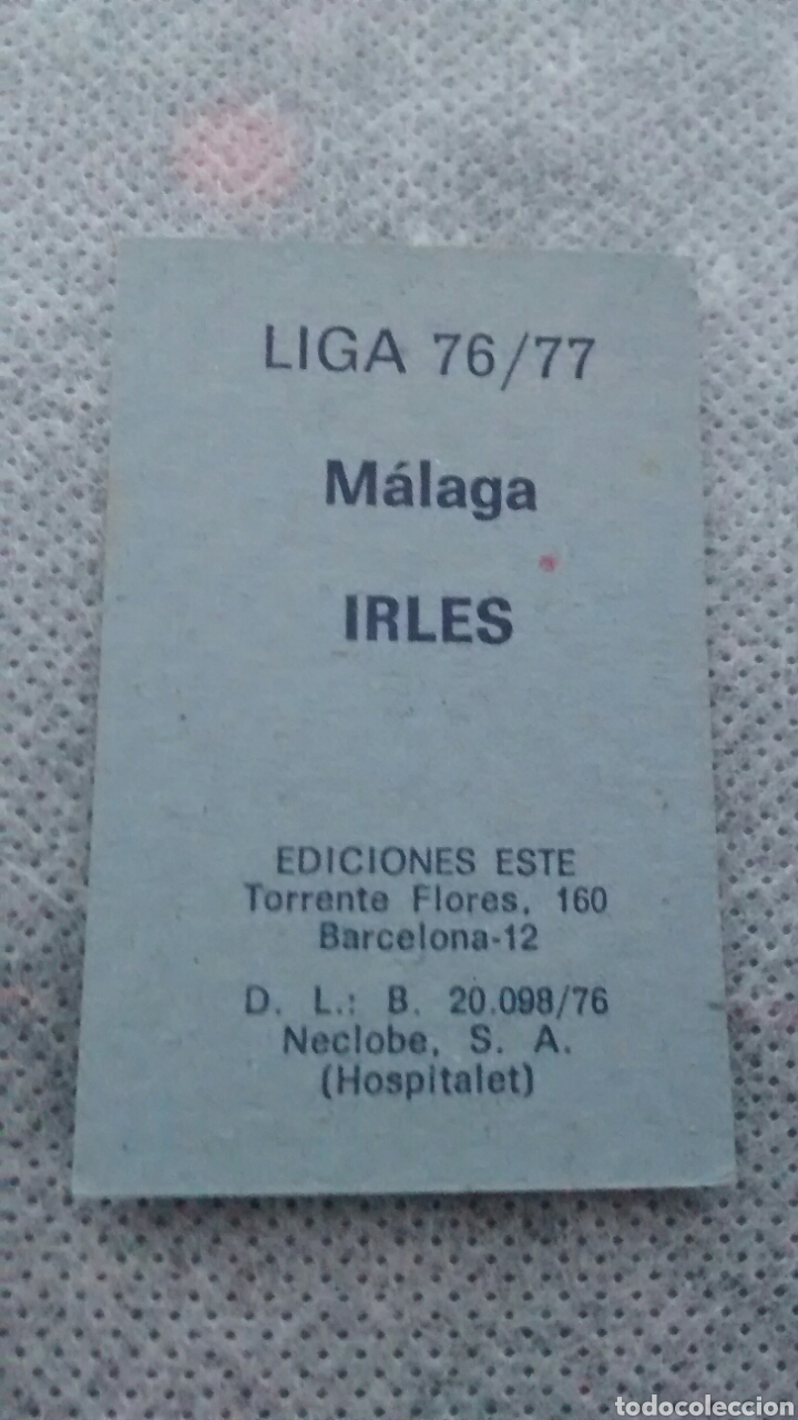 Cromos de f&uacute;tbol: IRLES EDICIONES ESTE 76 77(A1) - Foto 2