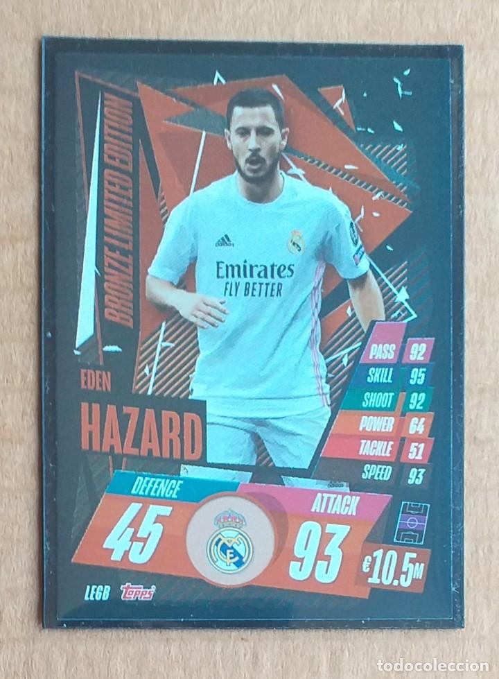 Fu&szlig;ball-Sticker: Cromo LE6B EDEN HAZARD BRONZE LIMITED EDITION MATCH ATTAX CHAMPIONS 2020-2021. Nuevo.
