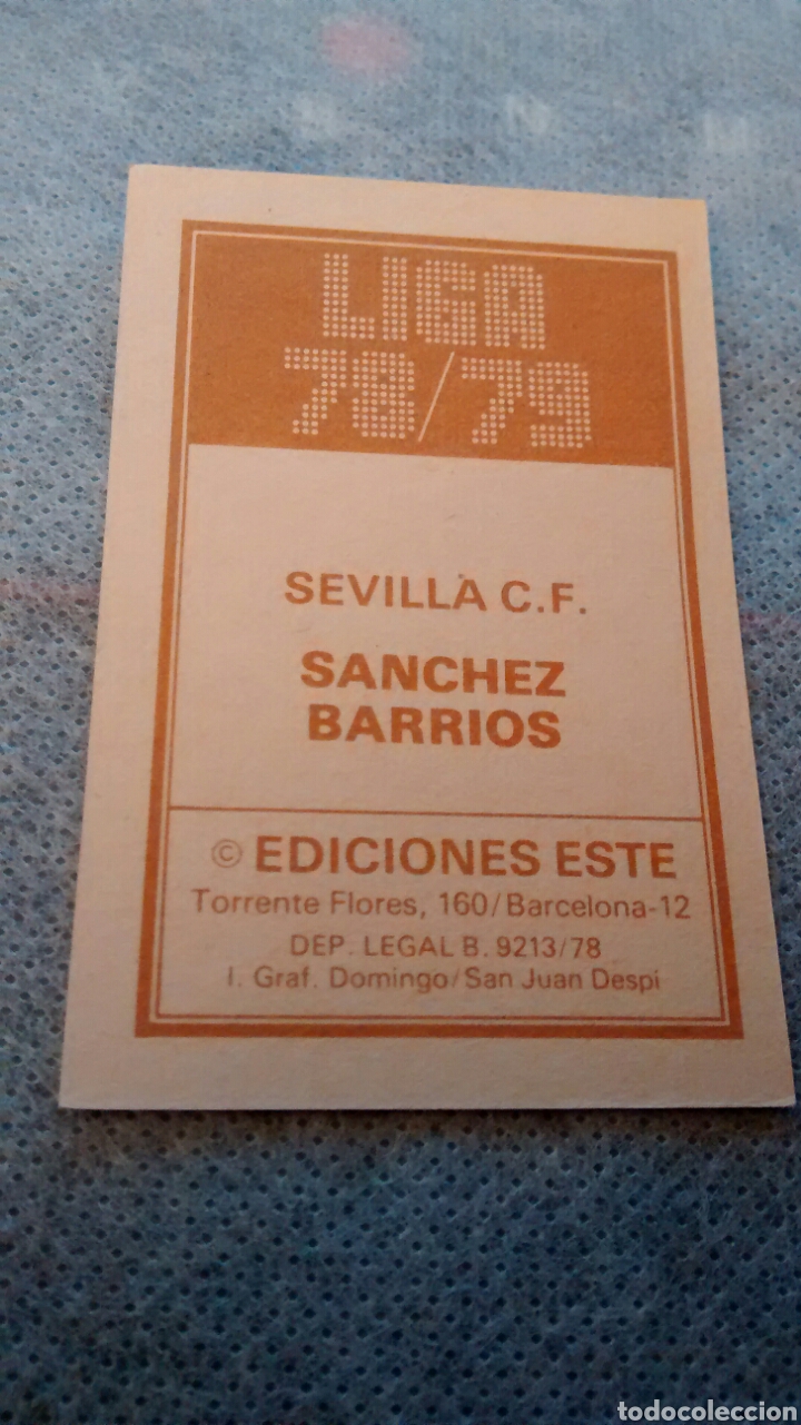 Cromos de f&uacute;tbol: SANCHEZ BARRIOS EDICIONES ESTE 78 79 - Foto 2