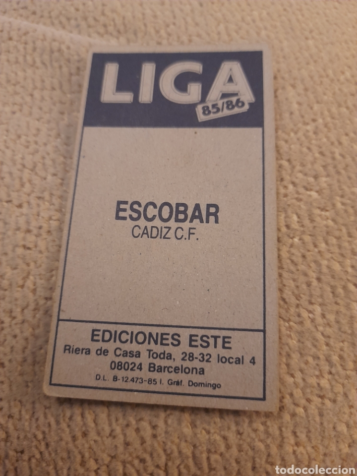 Cromos de f&uacute;tbol: EDICIONES ESTE 85 86 NUEVO CADIZ ESCOBAR - Foto 2