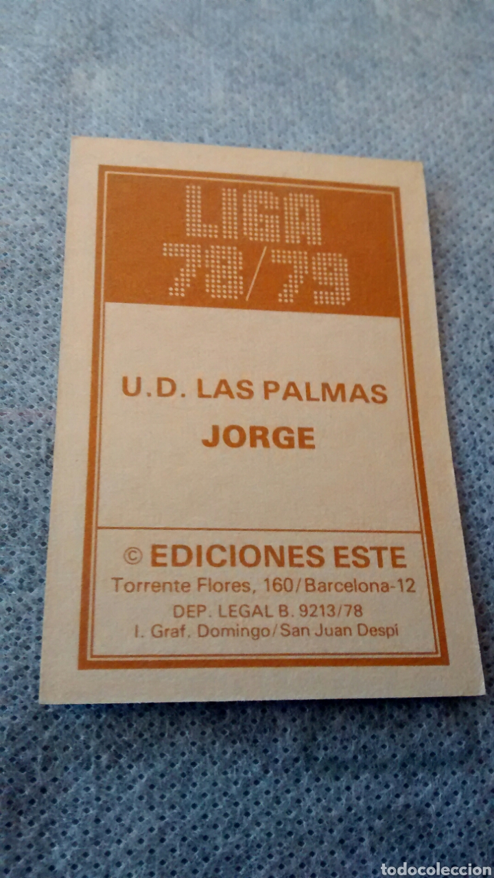 Cromos de f&uacute;tbol: JORGE EDICIONES ESTE 78 79(A1) - Foto 2