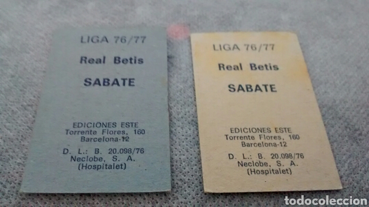 Cromos de f&uacute;tbol: SABATE EDICIONES ESTE 76 77(A4) - Foto 2