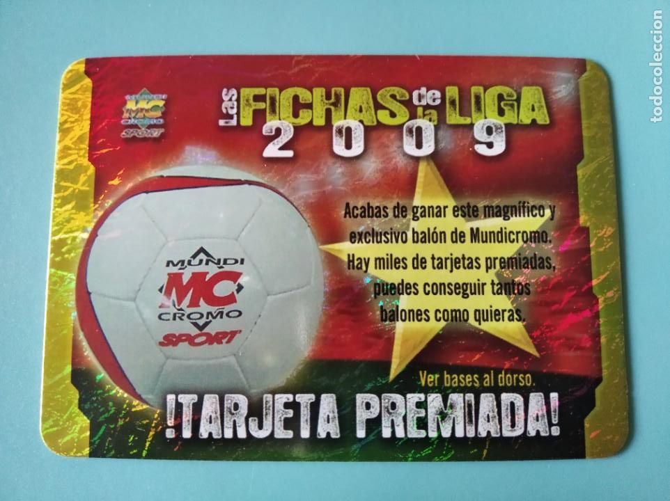 Cromos de f&uacute;tbol: Mundicromo 2008/09,Bono Tarjeta Premiada Bal&oacute;n (Brillo Jaspeado).