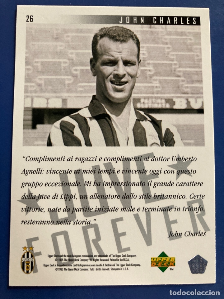 Cromos de f&uacute;tbol: JOHN CHARLES JUVENTUS - UPPER DECK - JUVE FOREVER - IMPECABLE - - Foto 2