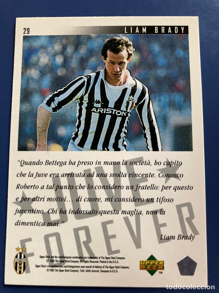Cromos de f&uacute;tbol: LIAM BRADY - JUVENTUS - UPPER DECK - JUVE FOREVER - IMPECABLE - - Foto 2