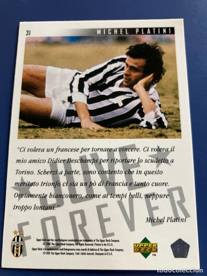 Cromos de f&uacute;tbol: PLATINI - JUVENTUS - UPPER DECK - JUVE FOREVER - IMPECABLE - - Foto 3