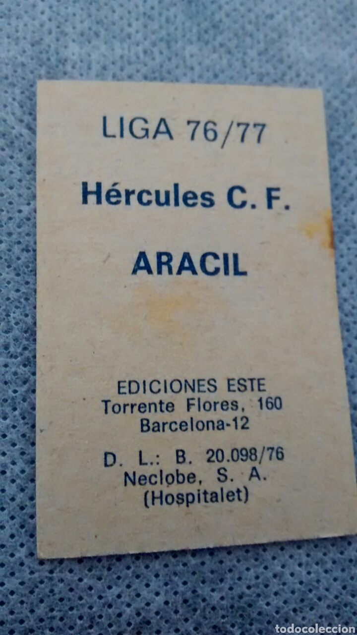 Cromos de f&uacute;tbol: ARACIL EDICIONES ESTE 76 77 (A2) - Foto 2