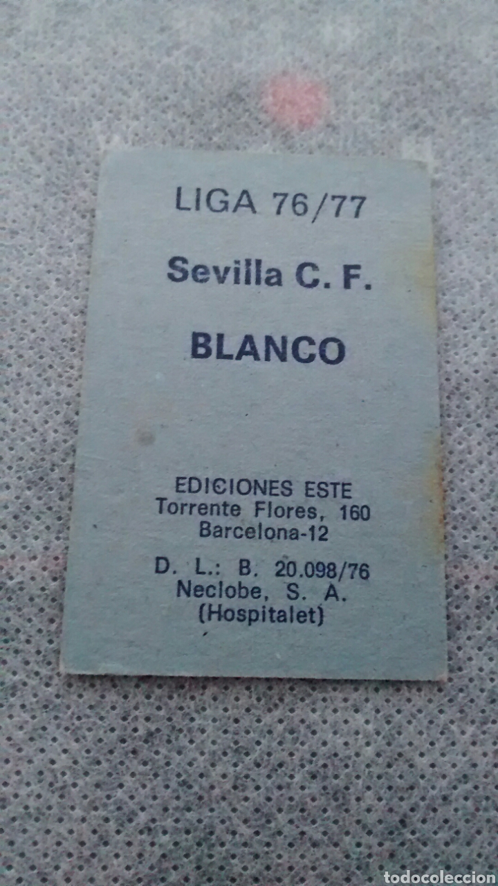 Cromos de f&uacute;tbol: BLANCO EDICIONES ESTE 76 77 SEVILLA (A2) - Foto 2