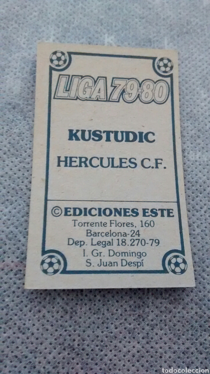 Cromos de f&uacute;tbol: KUSTUDIC EDICIONES ESTE 79 80 HERCULES - Foto 2