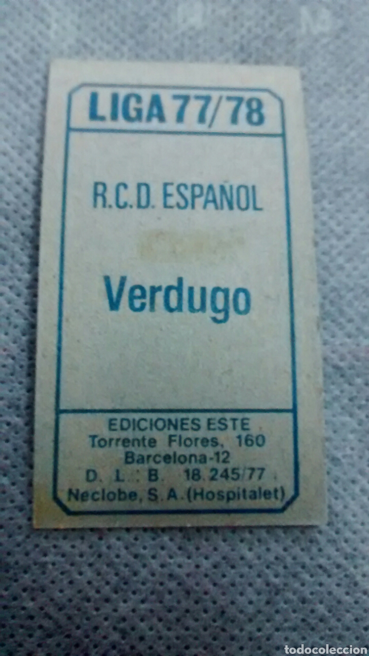 Cromos de f&uacute;tbol: VERDUGO EDICIONES ESTE 77 78 - Foto 2