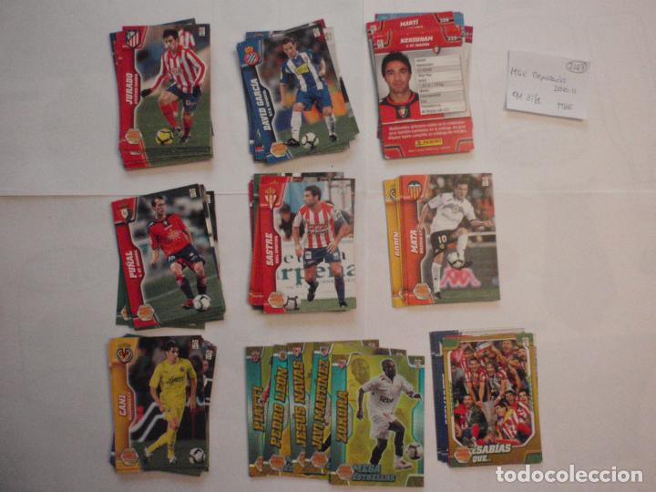 Cromos de f&uacute;tbol: LOTE 87 cromos MEGACRACKS trading card diferentes futbol Liga 2010 2011 de PANINI MGK MEGA CRACKS.